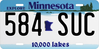MN license plate 584SUC