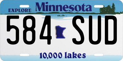MN license plate 584SUD