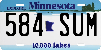 MN license plate 584SUM