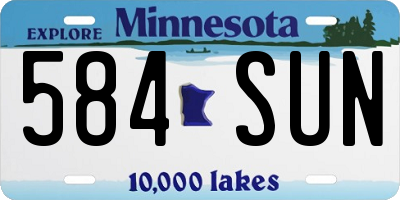 MN license plate 584SUN