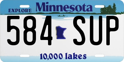 MN license plate 584SUP