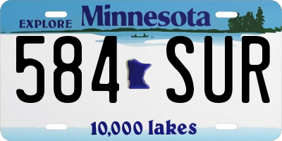MN license plate 584SUR