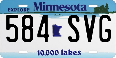 MN license plate 584SVG