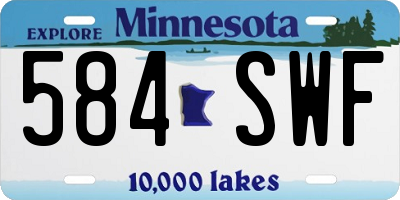 MN license plate 584SWF