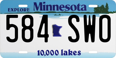 MN license plate 584SWO