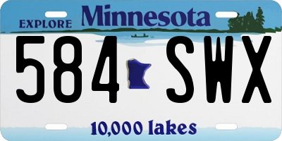 MN license plate 584SWX