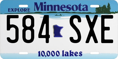 MN license plate 584SXE