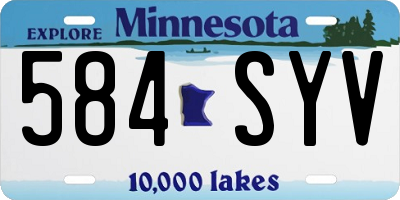 MN license plate 584SYV