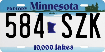 MN license plate 584SZK