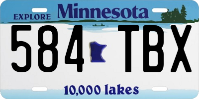MN license plate 584TBX