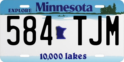 MN license plate 584TJM