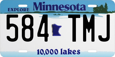 MN license plate 584TMJ
