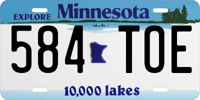 MN license plate 584TOE