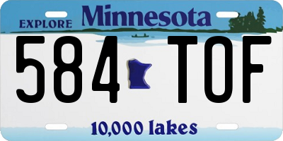 MN license plate 584TOF