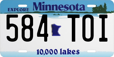 MN license plate 584TOI