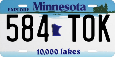 MN license plate 584TOK