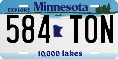 MN license plate 584TON