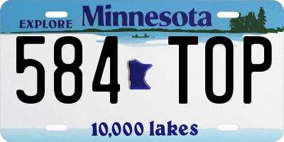 MN license plate 584TOP