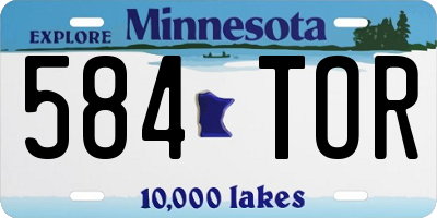 MN license plate 584TOR