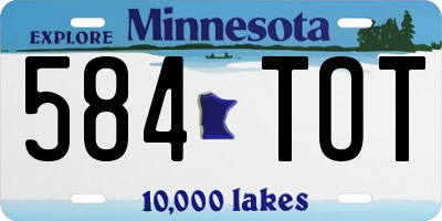 MN license plate 584TOT