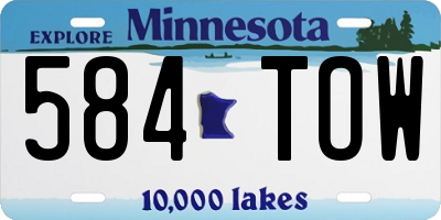 MN license plate 584TOW