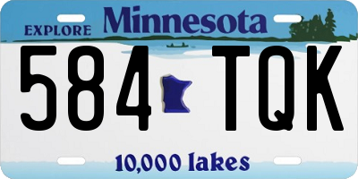 MN license plate 584TQK