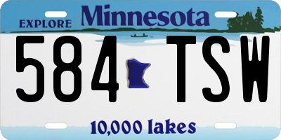 MN license plate 584TSW