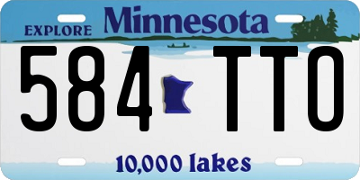 MN license plate 584TTO
