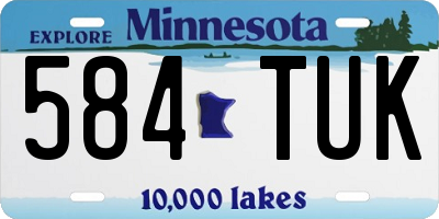 MN license plate 584TUK