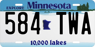 MN license plate 584TWA