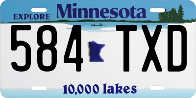 MN license plate 584TXD