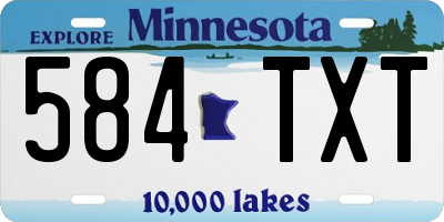 MN license plate 584TXT