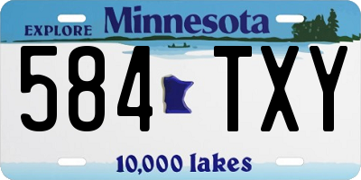 MN license plate 584TXY