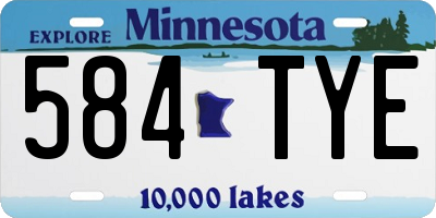 MN license plate 584TYE