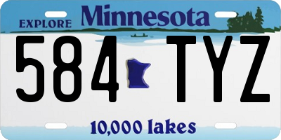 MN license plate 584TYZ