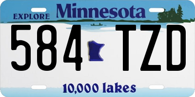 MN license plate 584TZD