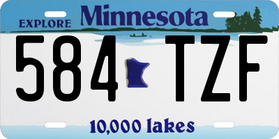 MN license plate 584TZF