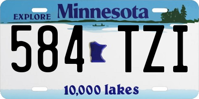 MN license plate 584TZI