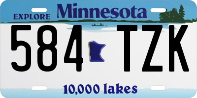 MN license plate 584TZK