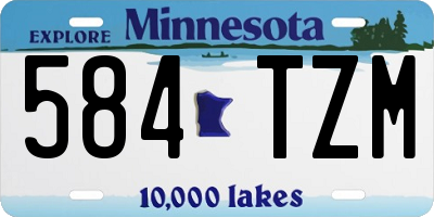 MN license plate 584TZM