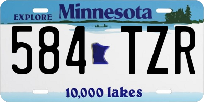 MN license plate 584TZR