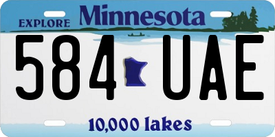 MN license plate 584UAE