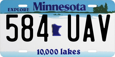 MN license plate 584UAV