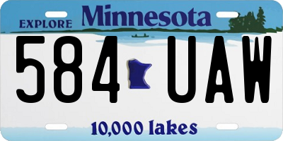 MN license plate 584UAW