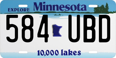 MN license plate 584UBD