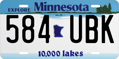 MN license plate 584UBK