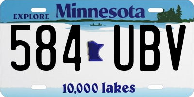 MN license plate 584UBV
