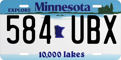 MN license plate 584UBX