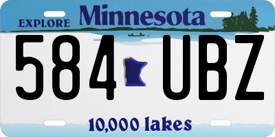 MN license plate 584UBZ