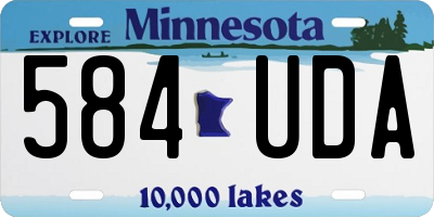 MN license plate 584UDA